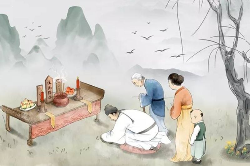 Trước mộ có xi măng, gạch đá hoặc rác thải đè lên cần nhanh chóng dọn dẹp. Ảnh minh họa